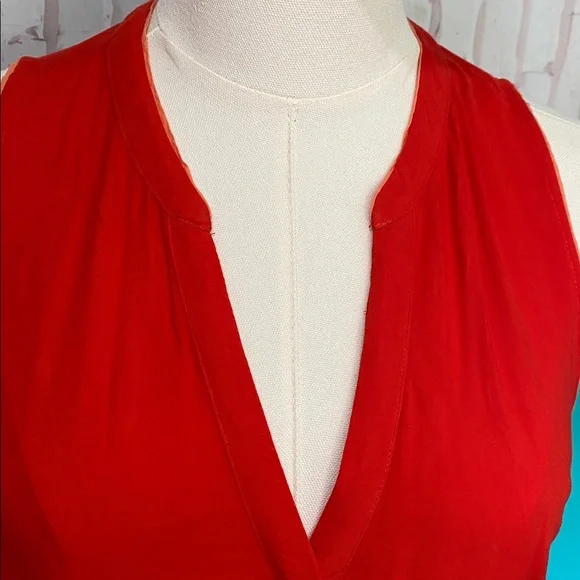 Anthropologie Maeve Red Sleeveless Button Down Top Size 12 - Picture 4 of 9